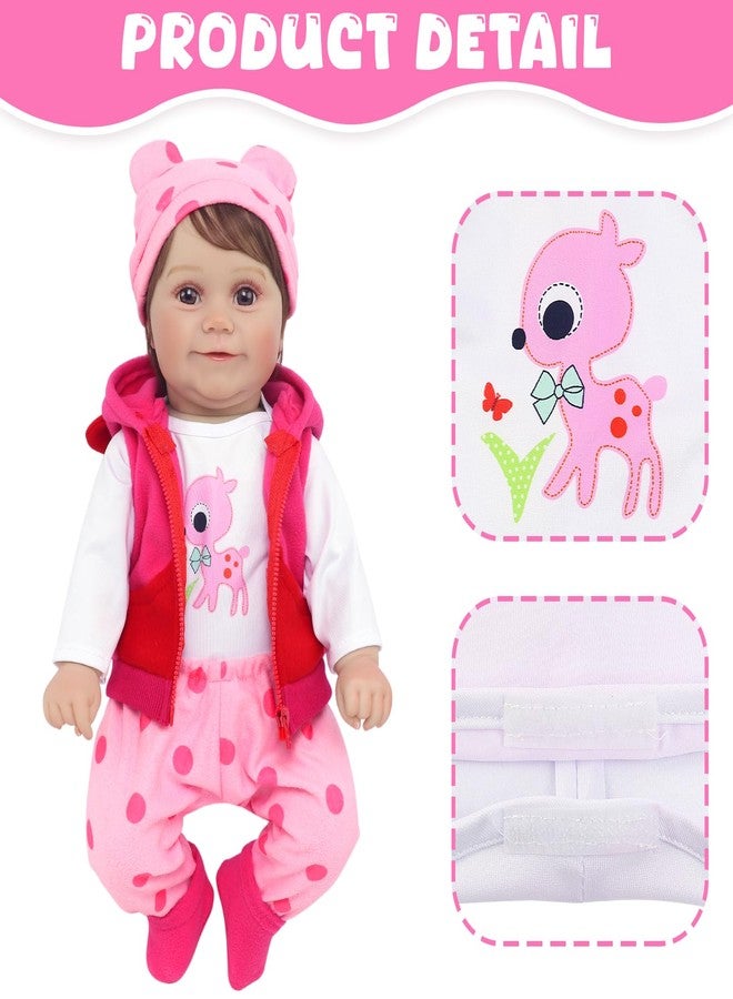 UNICORN ELEMENT 5 Pcs Baby Doll Clothes Set for 20-22 Inch Dolls, Cute Pattern Baby Doll Accessories with Hat Shoes for Girl Gifts (Dolls Not Included) - Image 4